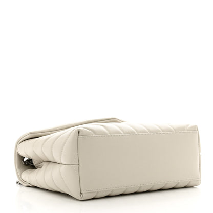 Saint Laurent Calfskin Y Quilted Monogram Small Loulou Chain Satchel Crema Soft 4 of 11