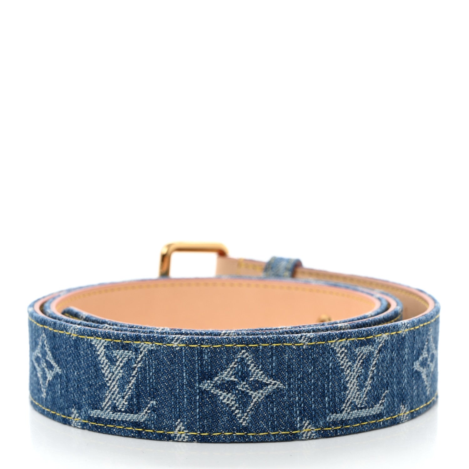LOUIS VUITTON モノグラムベルト Louis Vuitton Denim Flowergram Ardillon 30mm Belt 90 36 Blue