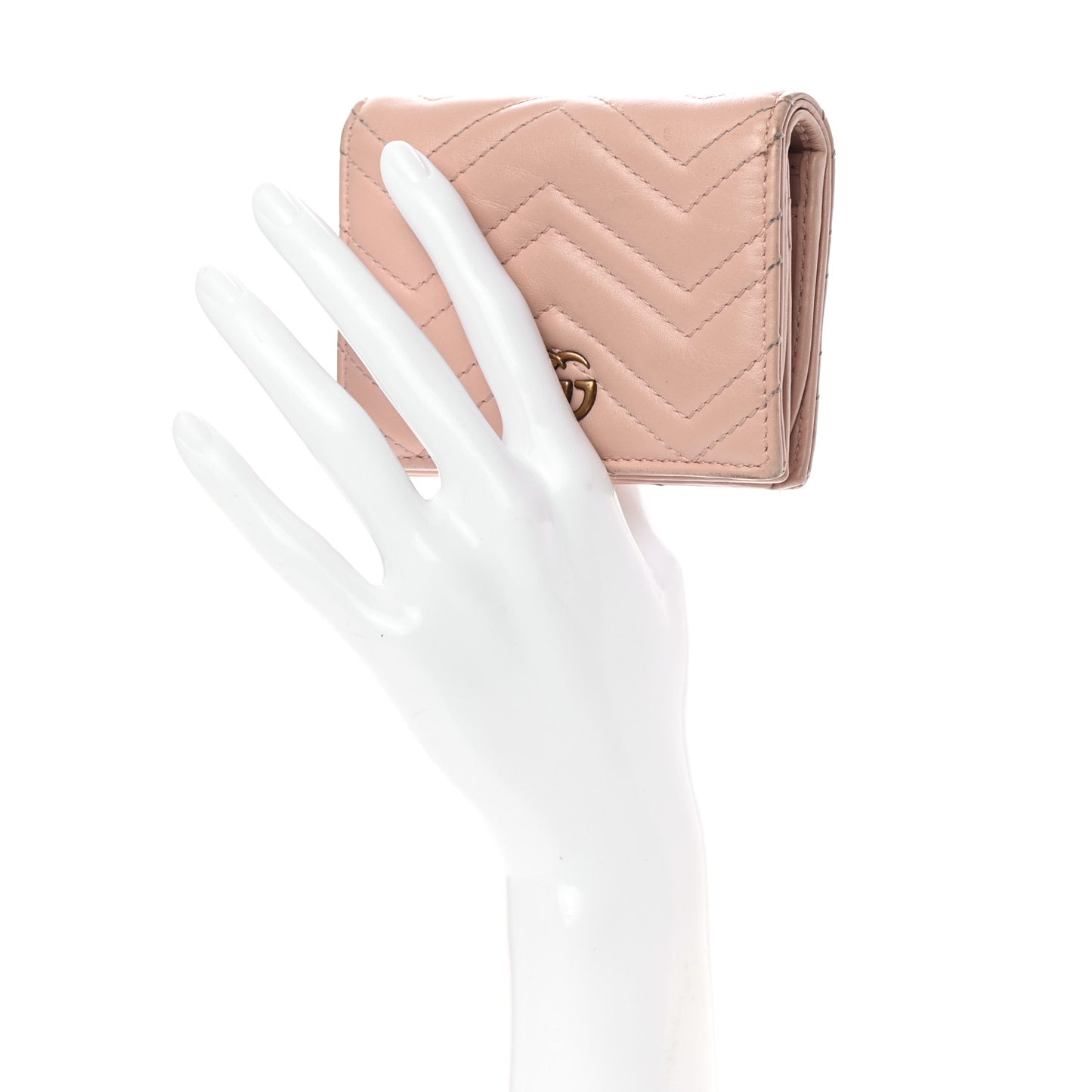 Calfskin Matelasse GG Marmont Card Case Wallet Perfect Pink