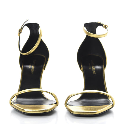 Saint Laurent Calfskin Opyum Sandals 38 Oro 2 of 9