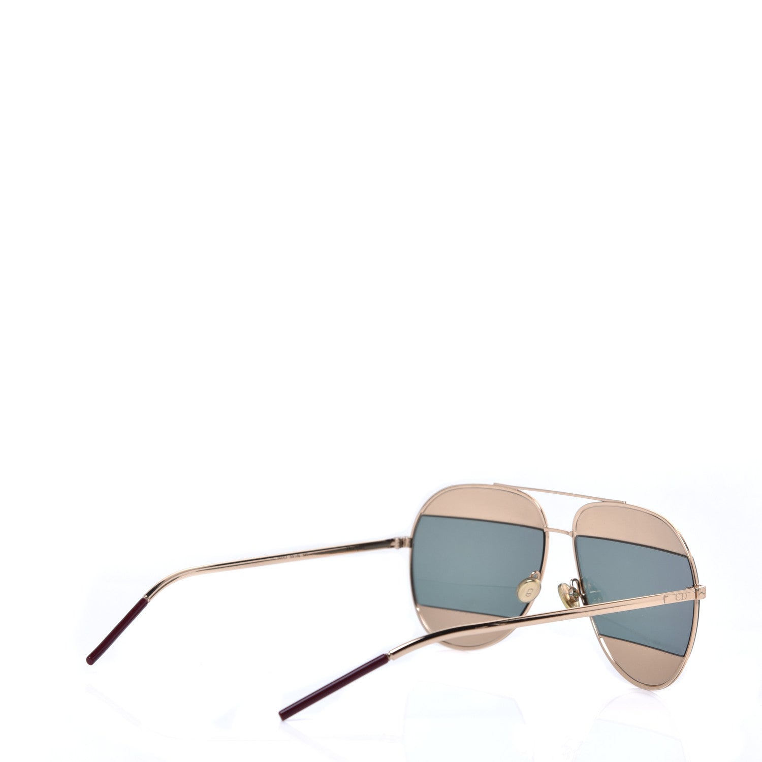 Christian Dior Metal Split 1 Aviator Sunglasses Gold 4 of 7