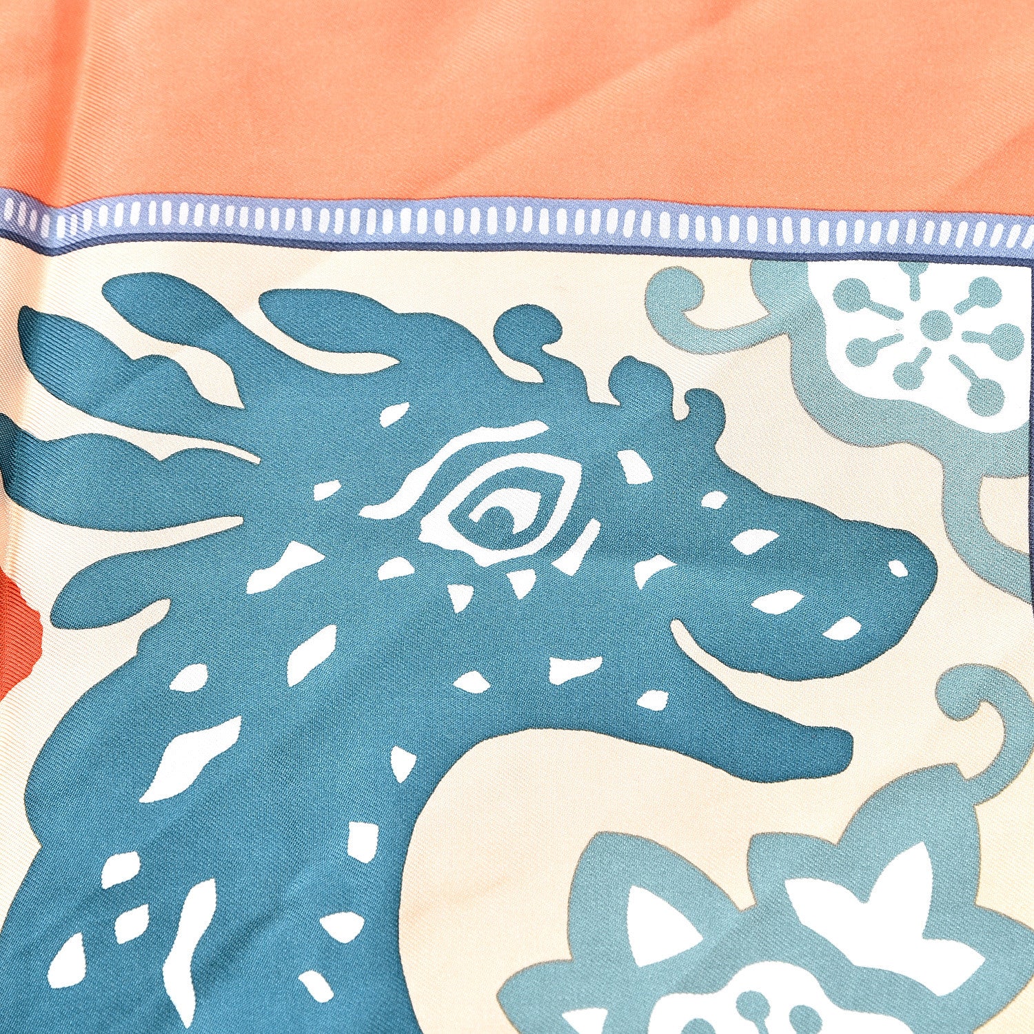 Hermes Silk Twill L Annee Du Dragon Pocket Square Scarf 3 of 6