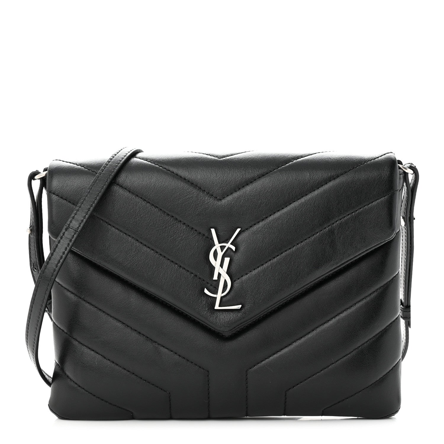 Saint Laurent Calfskin Y Quilted Monogram Loulou Flap Bag Black 1 of 13