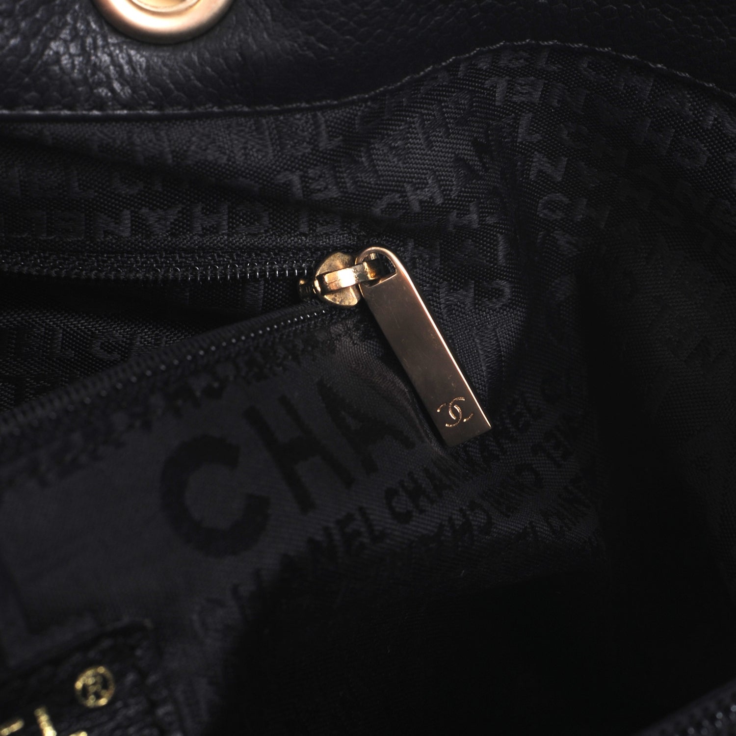 Chanel Caviar CC Handbag Black 6 of 8