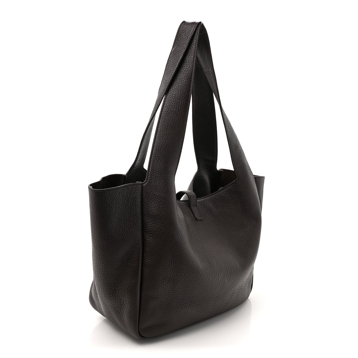 Saint Laurent Grained Deerskin Bea Tote Marron Fonce 2 of 9