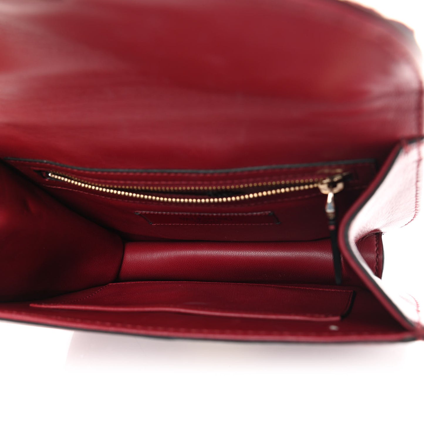 Vitello Embellished Small Glam Lock Rockstud Flap Dark Red