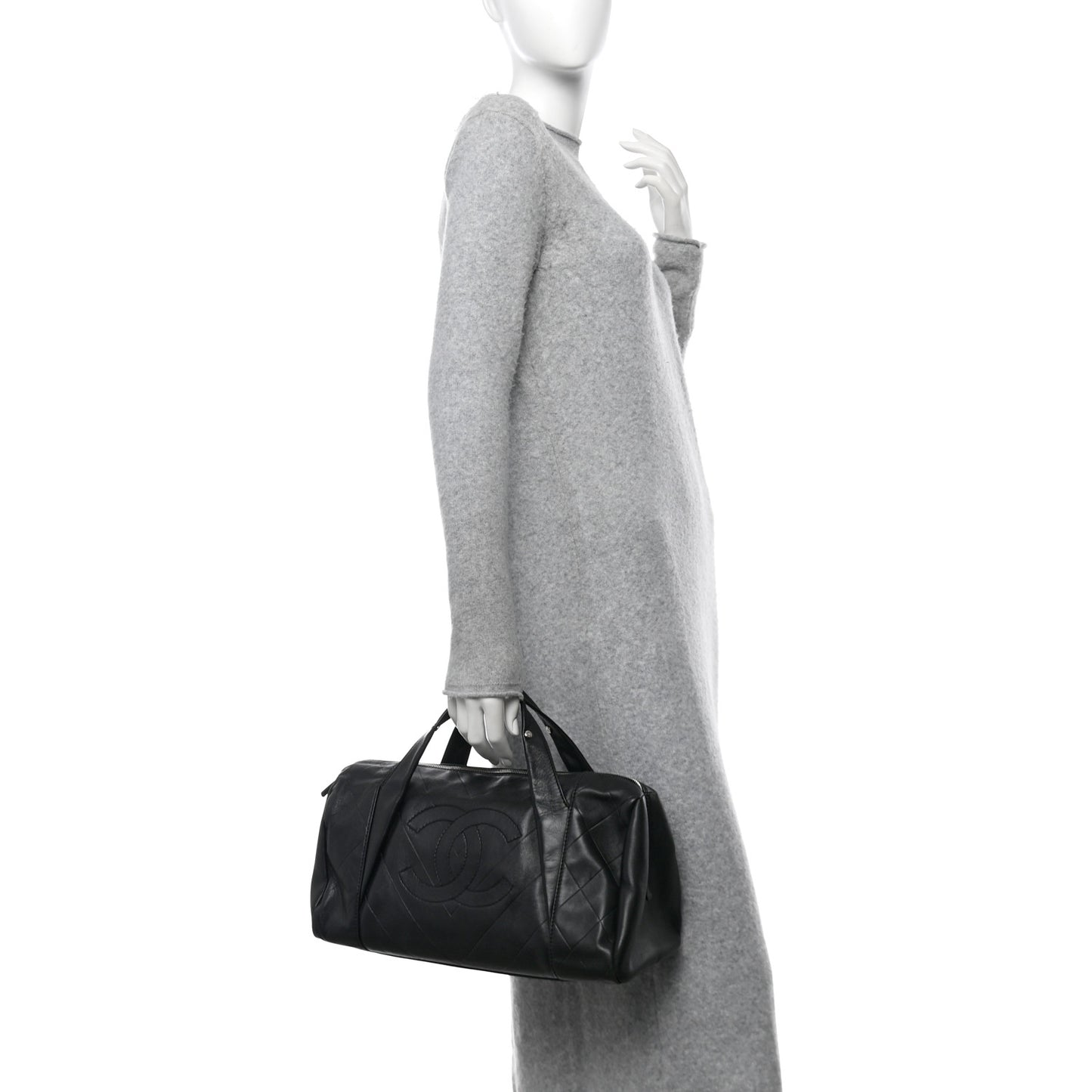 Calfskin CC Chevron All Day Long Boston Black