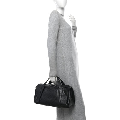 Chanel Calfskin CC Chevron All Day Long Boston Black 2 of 10