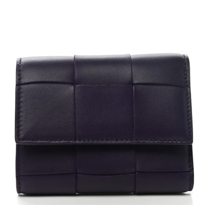 Bottega Veneta Nappa Maxi Intrecciato Trifold Zip Wallet Grape 1 of 6