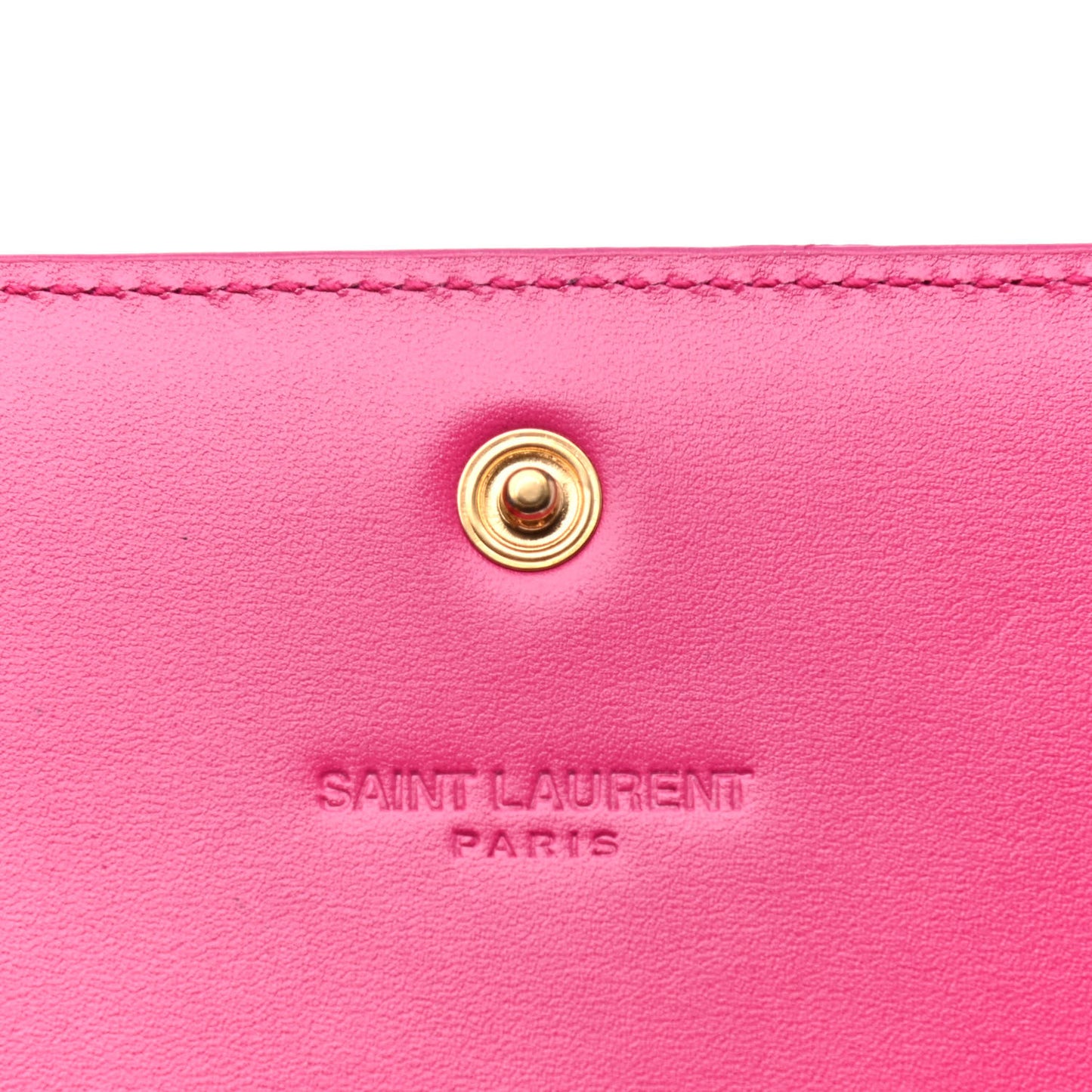 Calfskin Classic Large Marquage Flap Wallet Pink