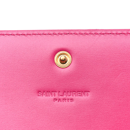 Saint Laurent Calfskin Classic Large Marquage Flap Wallet Pink 4 of 5