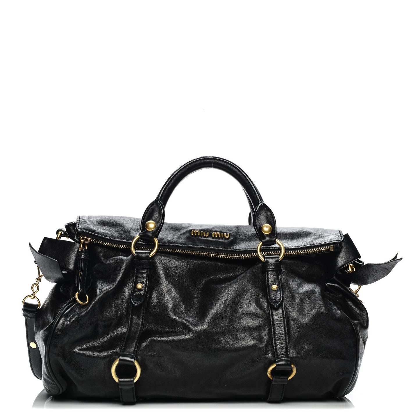 Vitello Lux Medium Bow Bag Nero Black