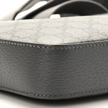 Gucci GG Supreme Monogram Textured Dollar Calfskin Web Ophidia Wristlet Shoulder Bag Grey Black Graphite Grey 9 of 9