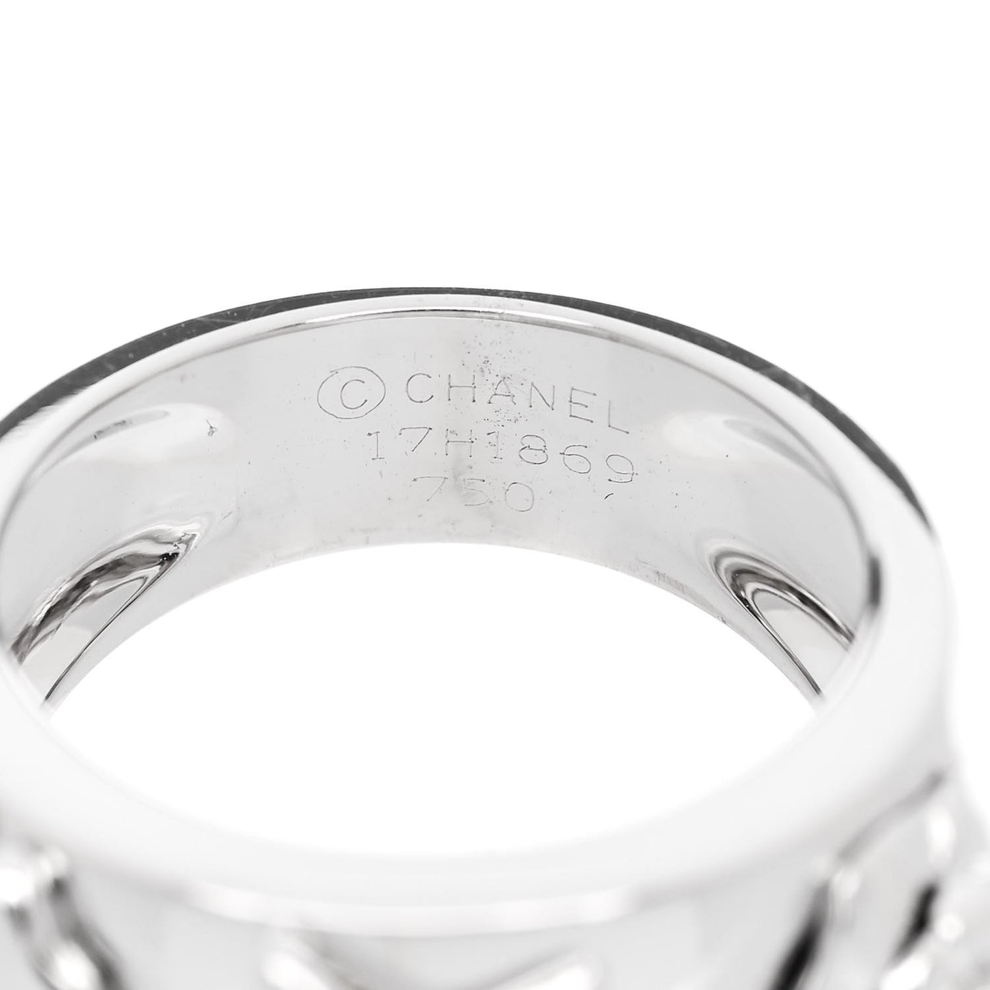 18K White Gold Diamond 3 Symbols Ring 50 5.25