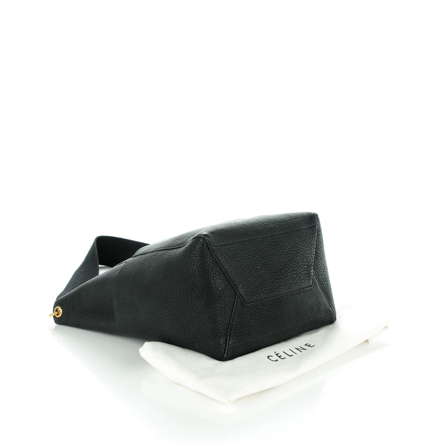 Goatskin Sangle Bucket Bag Black