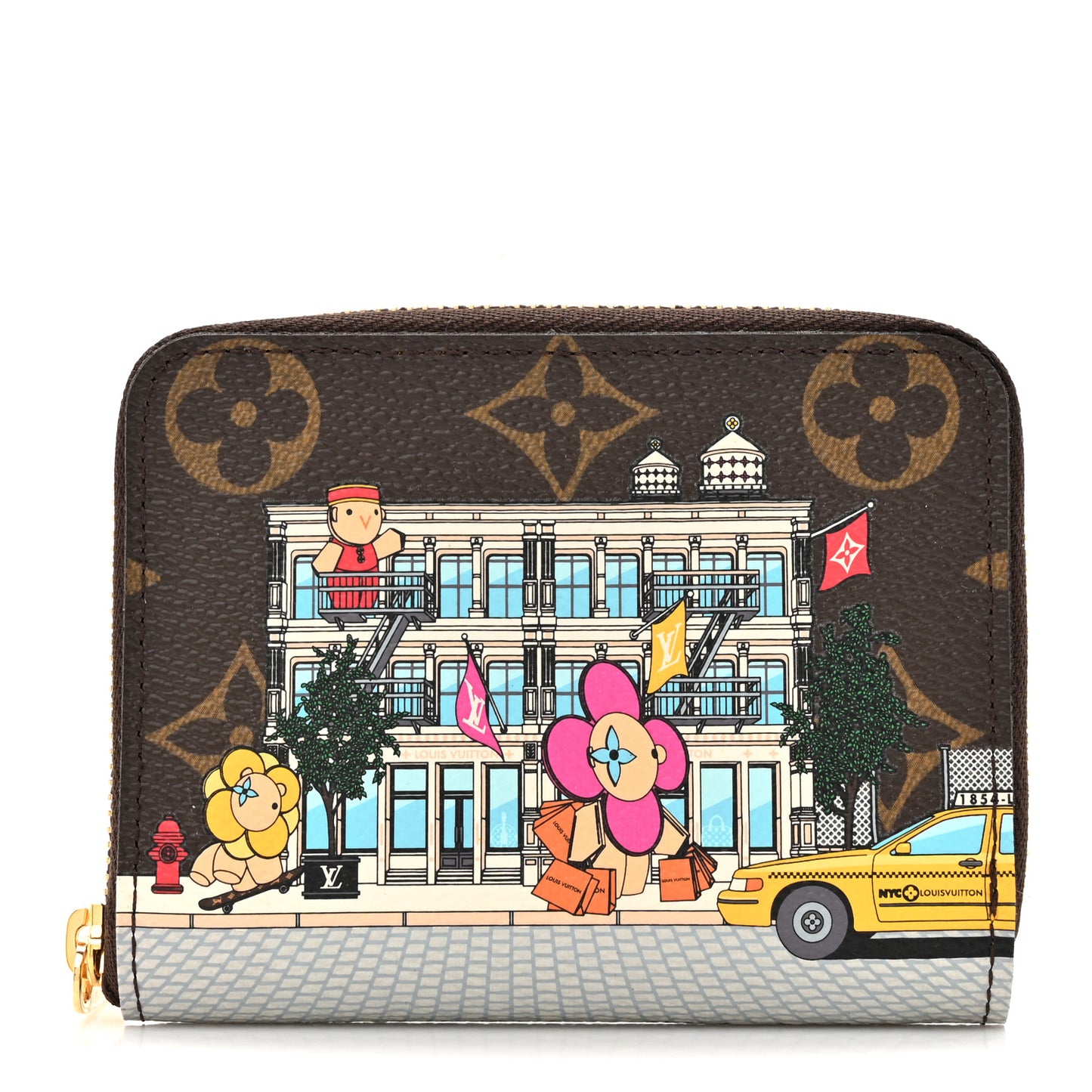 Monogram 2022 Christmas Animation New York Soho Zippy Coin Purse Yellow