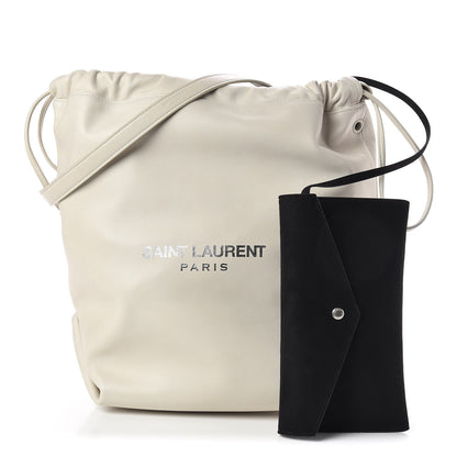 Saint Laurent Lambskin Teddy Drawstring Bag Blac Vintage 1 of 11