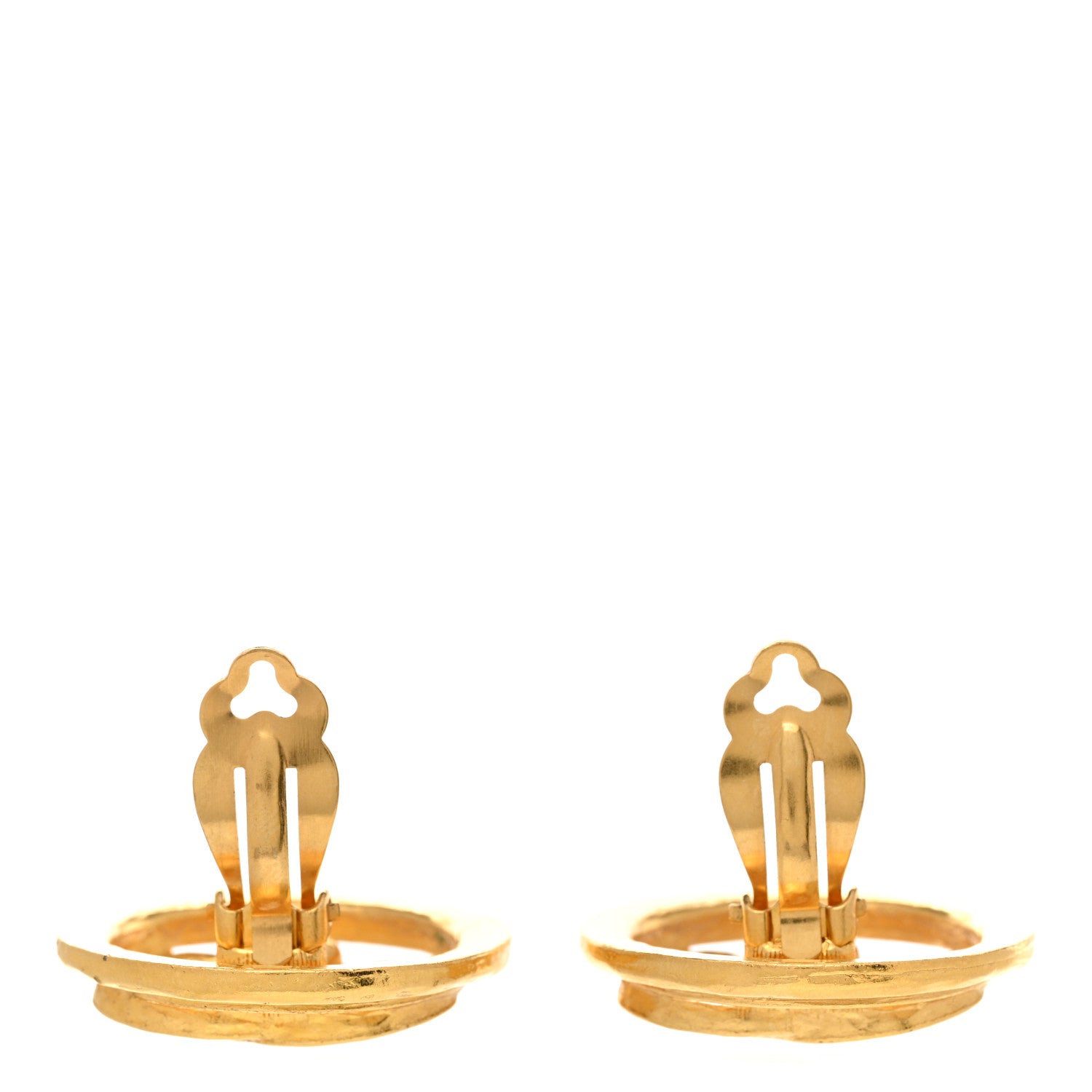 Chanel Metal CC Clip On Earrings Gold 3 of 5