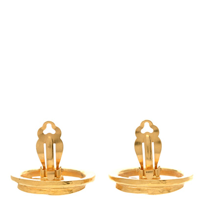 Chanel Metal CC Clip On Earrings Gold 3 of 5