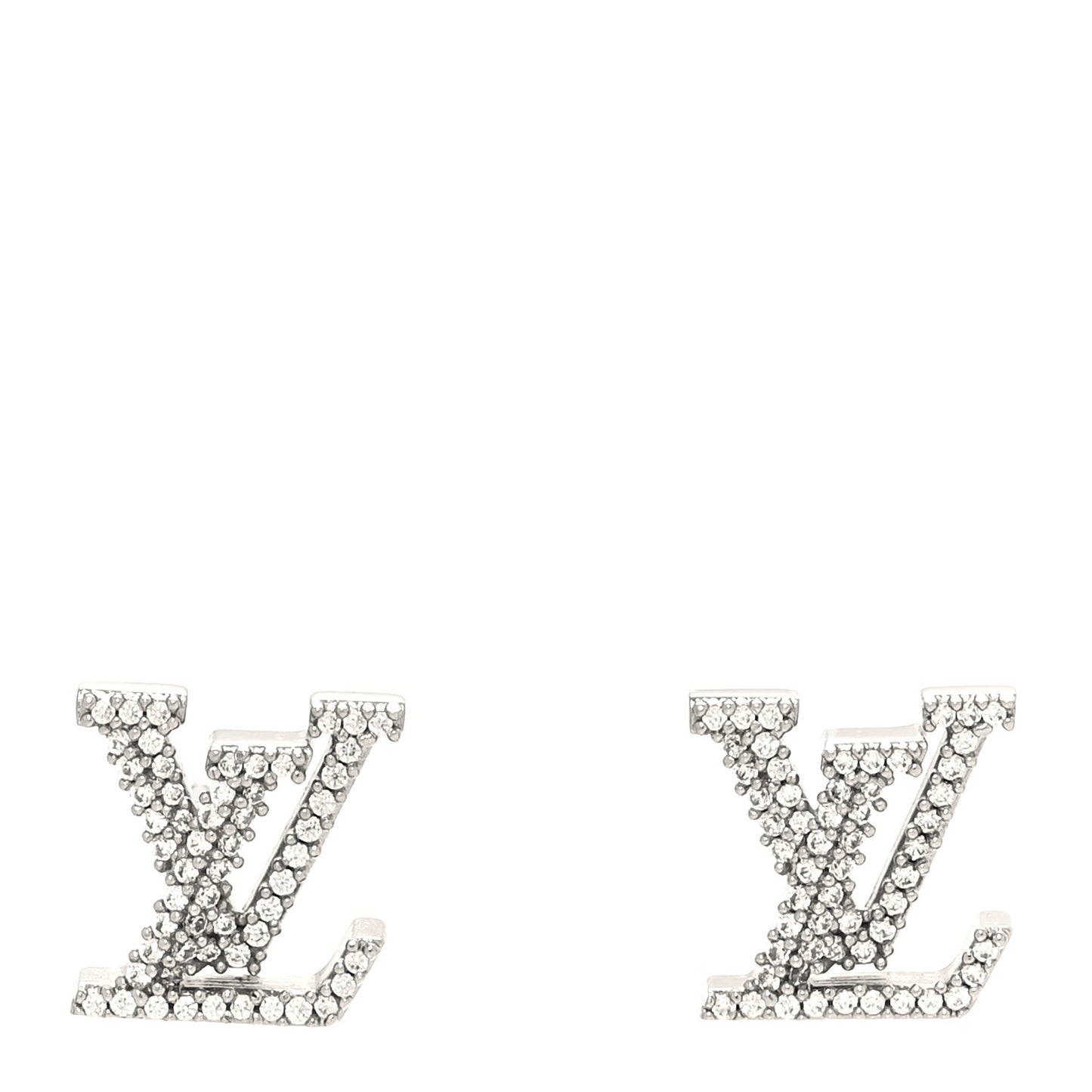 Crystal LV Iconic Earrings Silver
