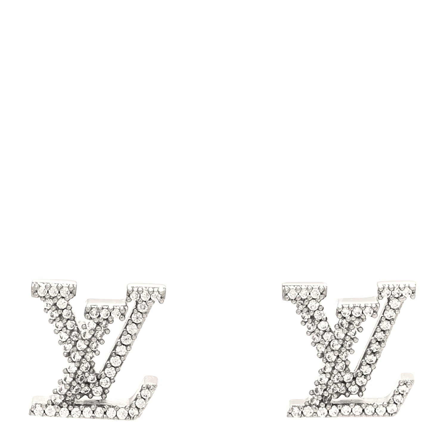 Louis Vuitton Crystal LV Iconic Earrings Silver 1 of 5