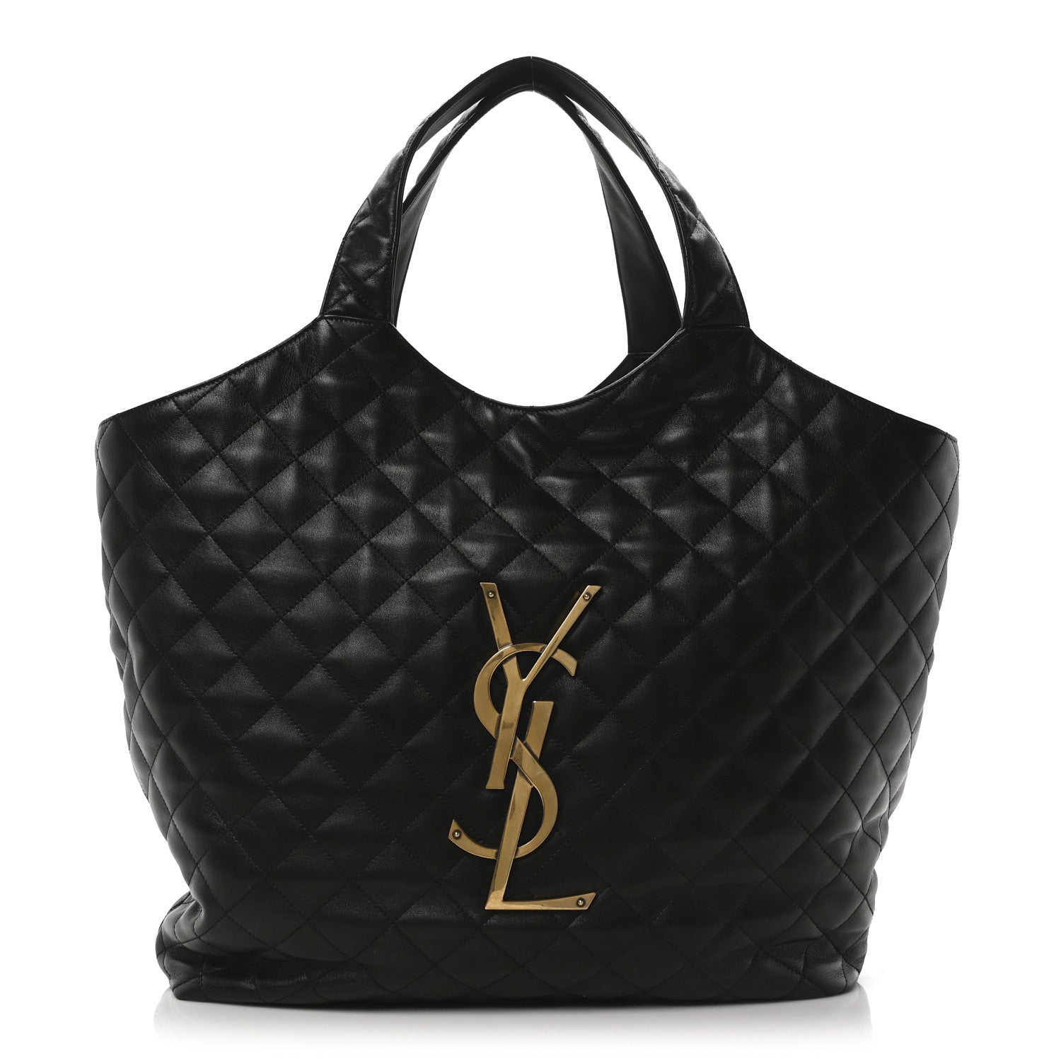 Saint Laurent Lambskin Quilted Maxi Icare Shopping Tote Black 1 of 11