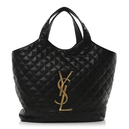 Saint Laurent Lambskin Quilted Maxi Icare Shopping Tote Black 1 of 11