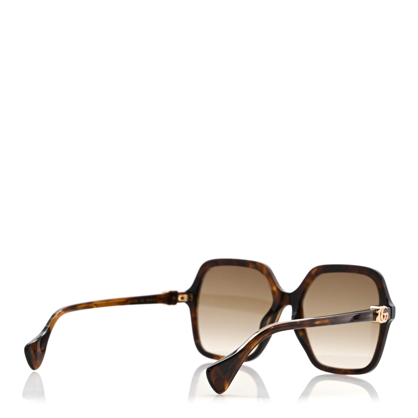 Acetate Oversize Rectangle Frame GG1072SA Sunglasses Shiny Solid Tortoise