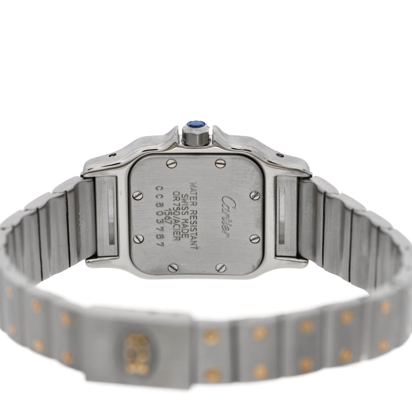 Stainless Steel 18K Yellow Gold 24mm Santos De Cartier Galbee Quartz Watch