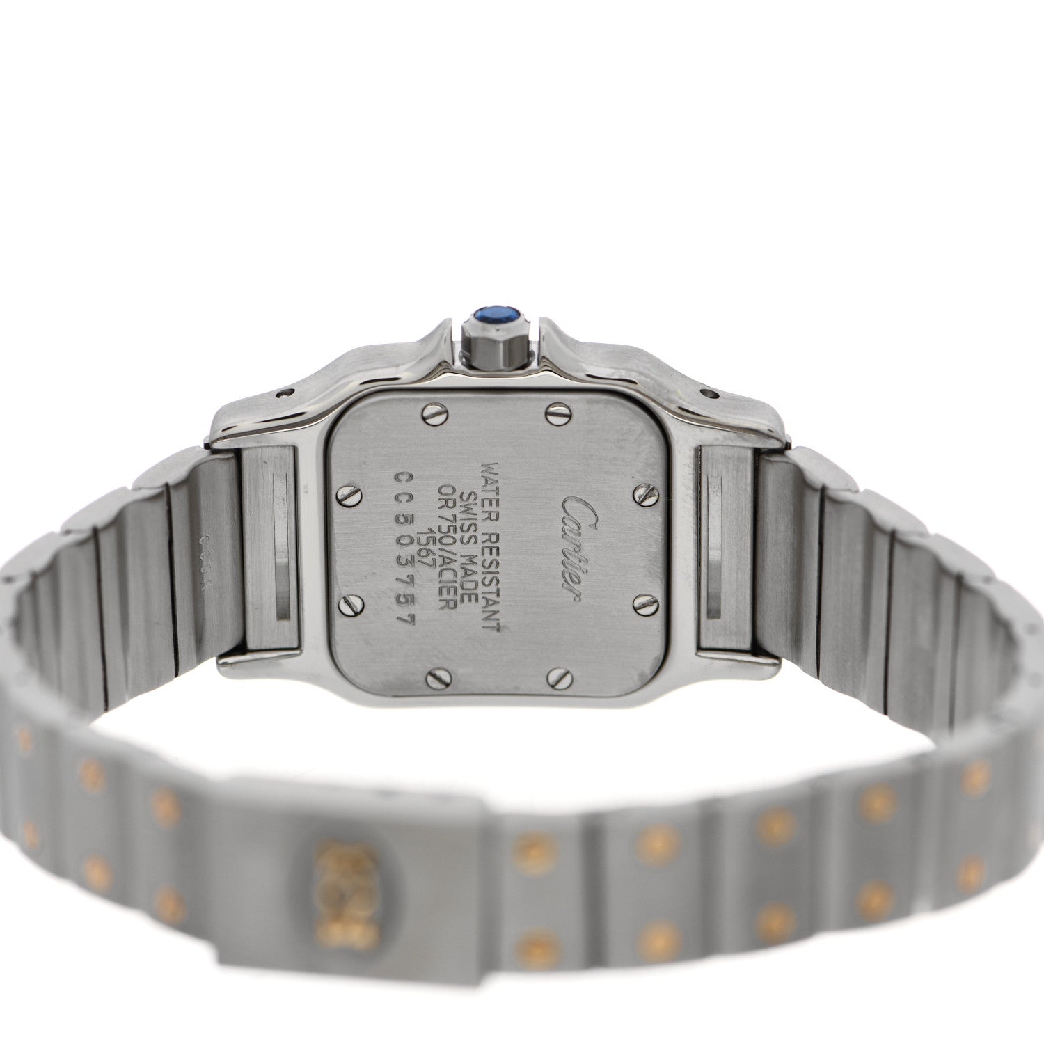 Cartier Stainless Steel 18K Yellow Gold 24mm Santos De Cartier Galbee Quartz Watch 4 of 4