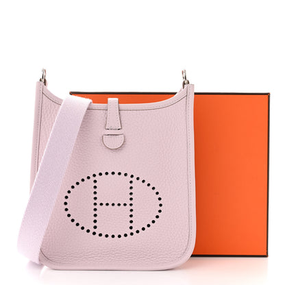 Hermes Taurillon Clemence Evelyne TPM Mauve Pale 11 of 11