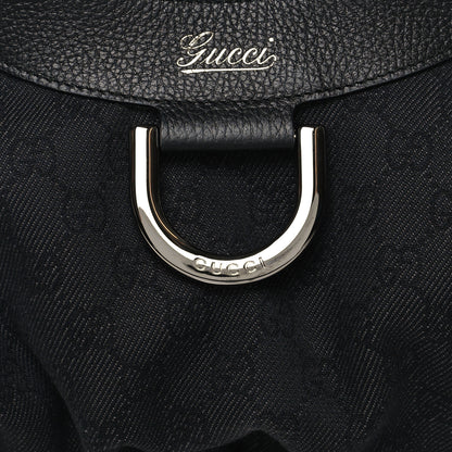 Gucci Monogram Medium D Gold Ring Hobo Black 8 of 10