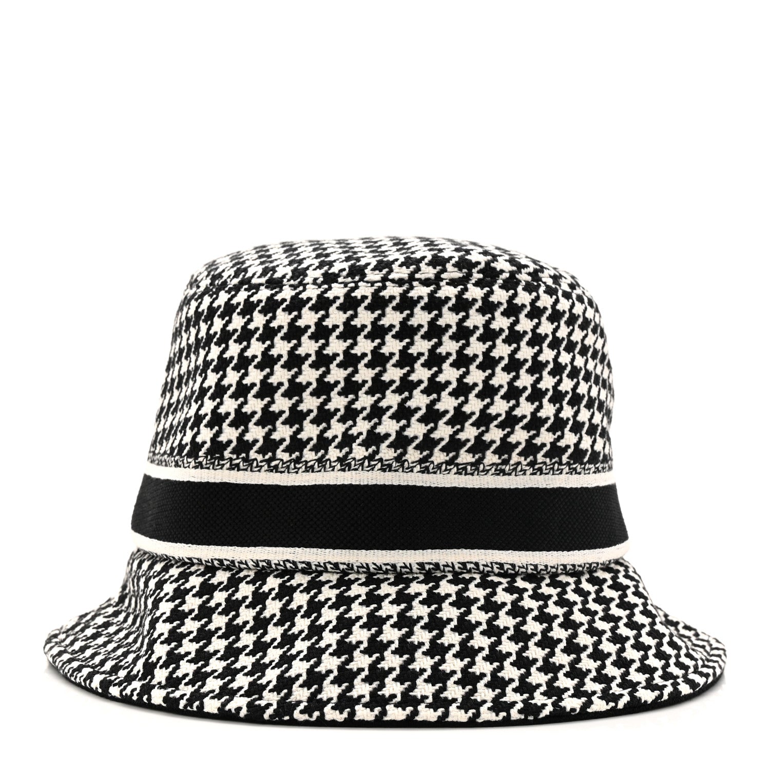 Christian Dior Pied De Poule Bucket Hat 57 Black White 1863339