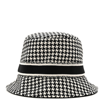Christian Dior Pied De Poule Bucket Hat 57 Black White 6 of 8