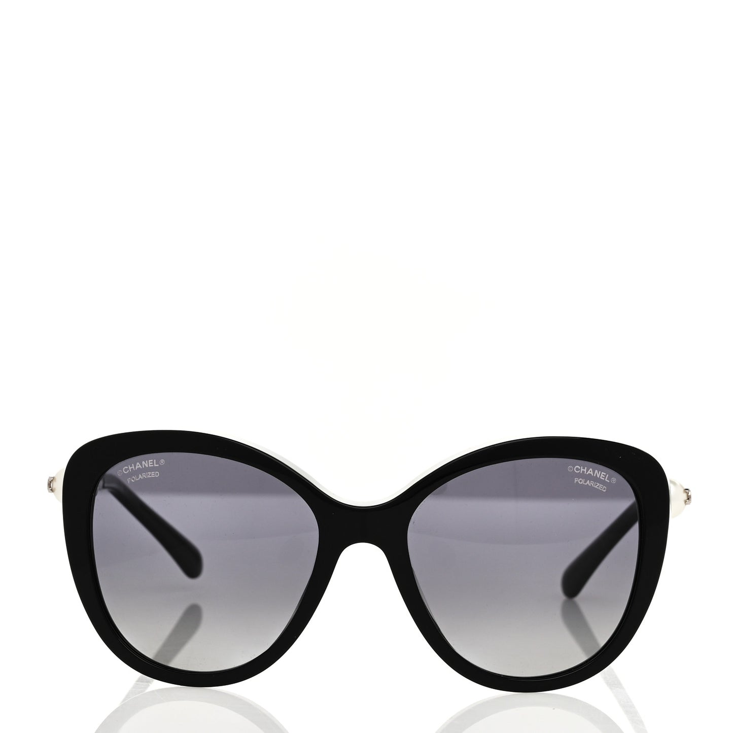 Acetate Polarized Butterfly Winter Pearl Sunglasses 5339-H Black
