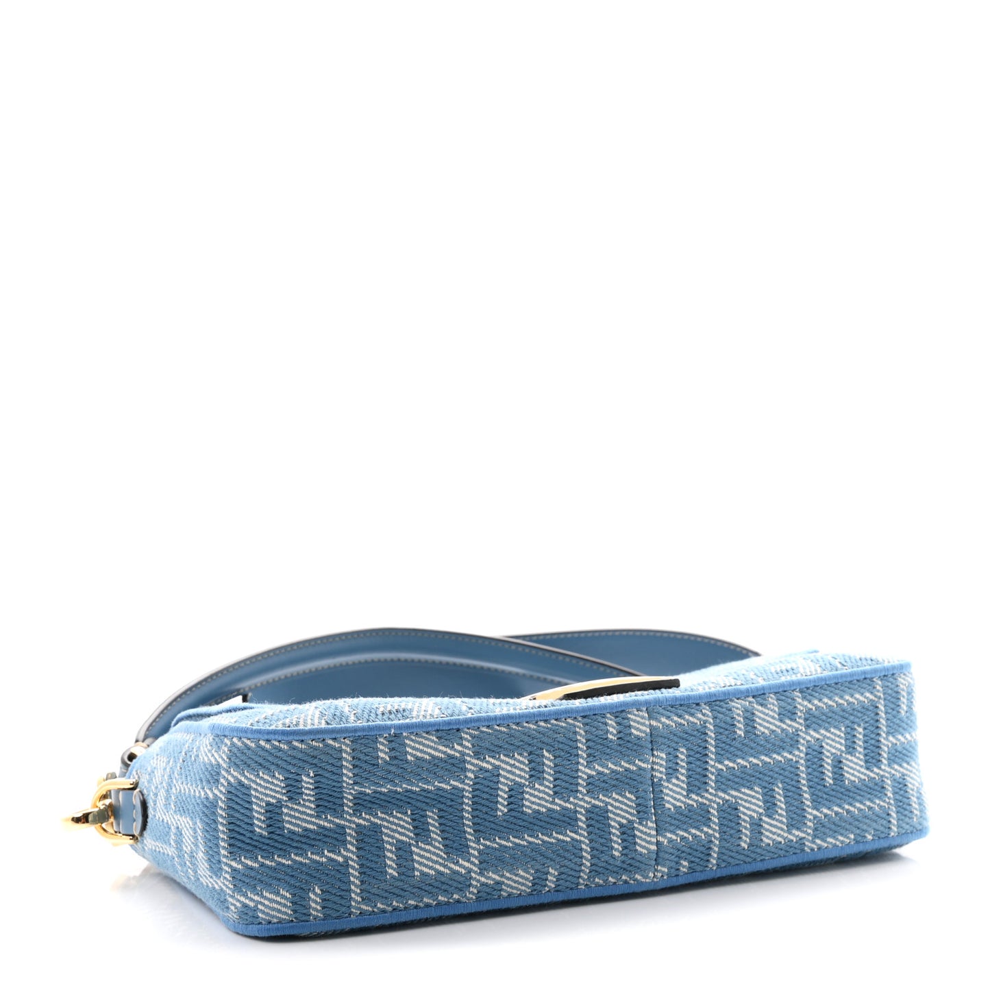 Denim Effect Fabric Jacquard FF Vitello Grace Mamma Baguette Blue