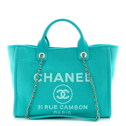Chanel Mixed Fibers Small Deauville Tote Turquoise 1 of 10