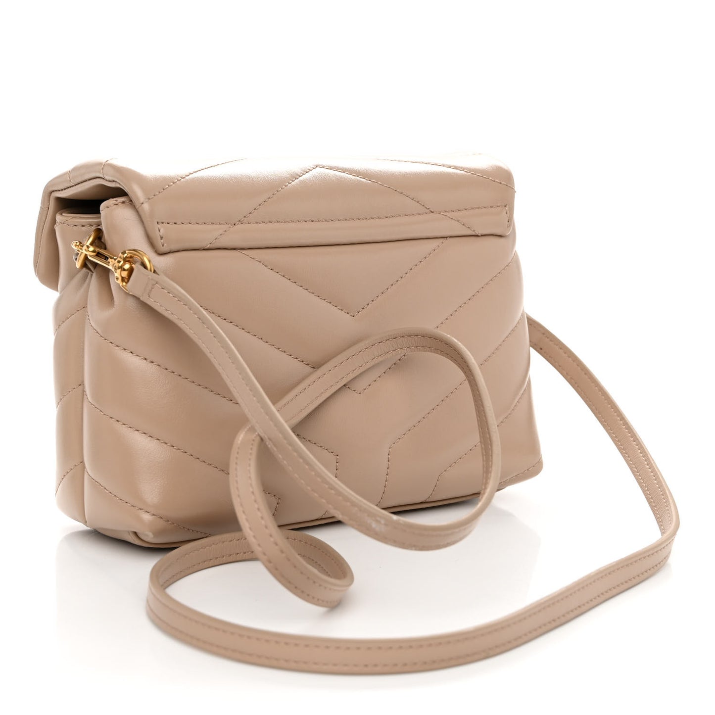 Calfskin Y Quilted Monogram Toy Loulou Crossbody Bag Dark Beige