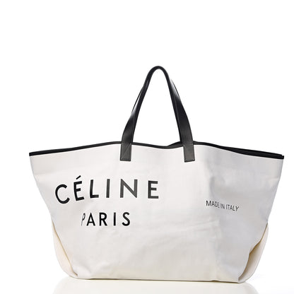 Celine Textile Large Made In Tote White Black 3 of 13