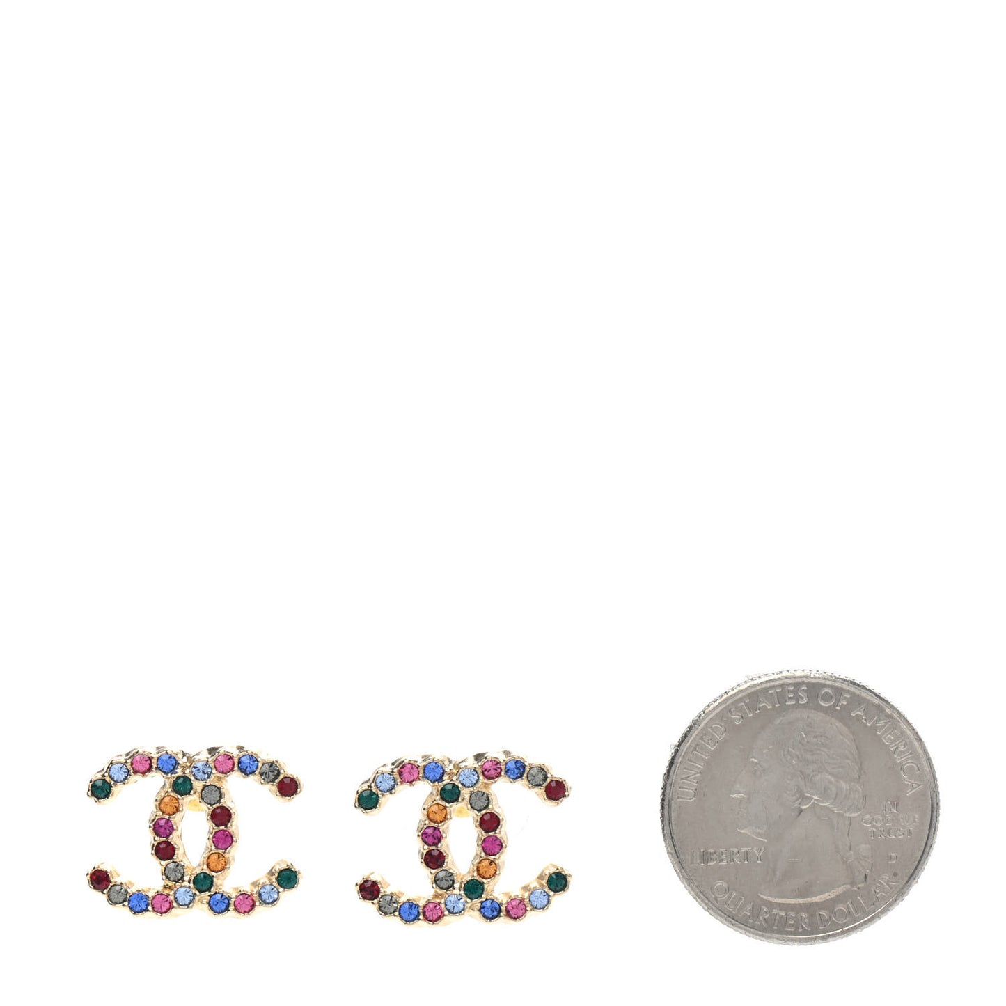 Crystal Over The Rainbow CC Earrings Gold Multicolor