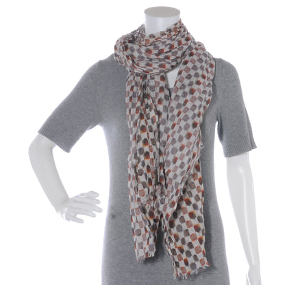 Louis Vuitton Cotton Painted Damier Etole Stole Scarf Marron 3 of 6