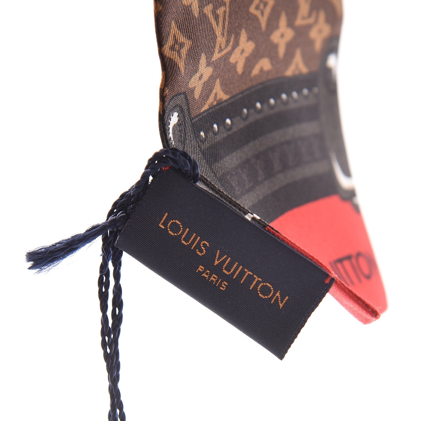 Silk Monogram Jaguar Animalle Bandeau Scarf Marron
