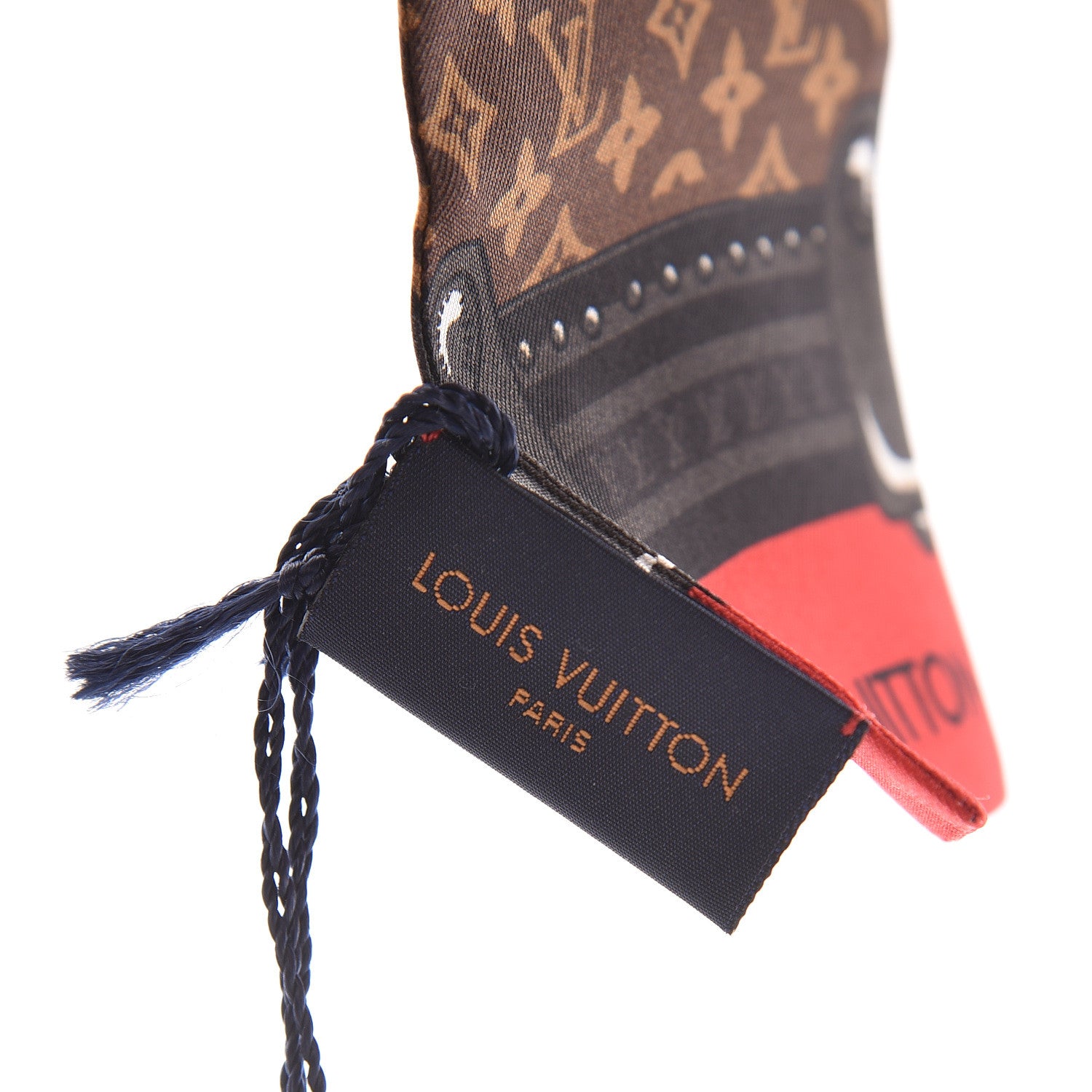 Louis Vuitton Silk Monogram Jaguar Animalle Bandeau Scarf Marron 4 of 4