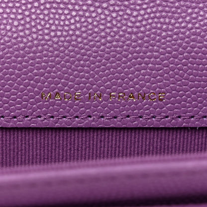 Chanel Caviar Quilted Flap Card Holder Wallet Purple 6 of 9