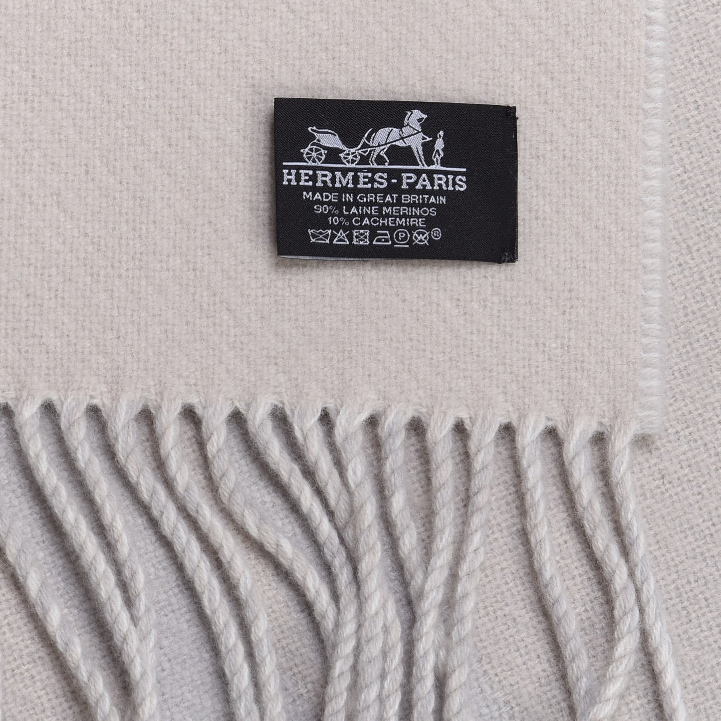 Cashmere Wool Brides De Gala Plaid Blanket Gris Perle
