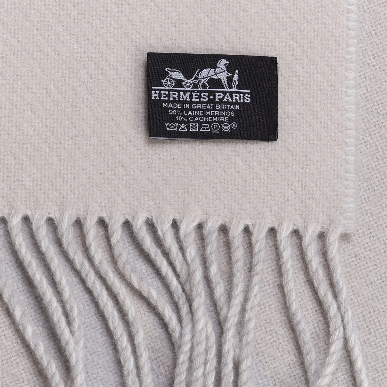Hermes Cashmere Wool Brides De Gala Plaid Blanket Gris Perle 2 of 3