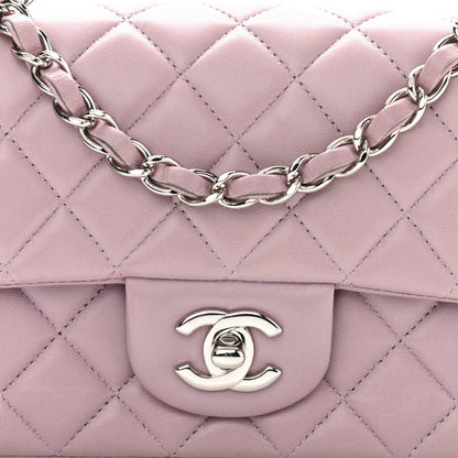 Chanel Lambskin Quilted Mini Rectangular Flap Light Purple 8 of 10