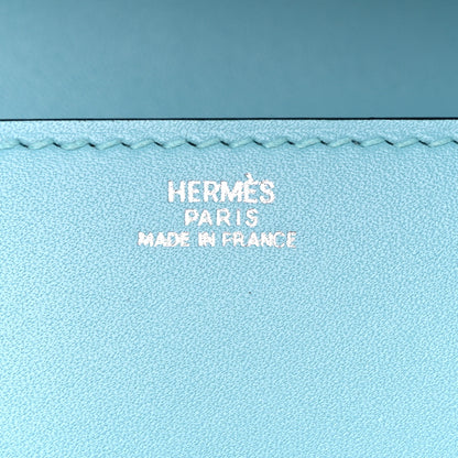 Hermes Tadelakt Medor 23 Clutch Bleu Atoll 6 of 12