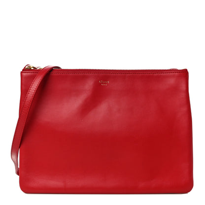 Celine Lambskin Large Trio Crossbody Bag Red 1 of 11