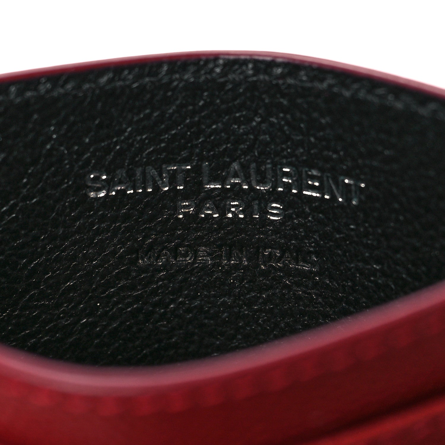 Saint Laurent Grain De Poudre Matelasse Chevron Monogram Credit Card Case Opyum Red 6 of 8